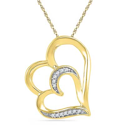 "18 Kt Gold Luscious Hearts Diamond Pendant - Ph016354 - Click here to View more details about this Product
